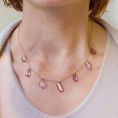 Alex Jona Pink Burmese Spinel 18 Karat Rose Gold Necklace