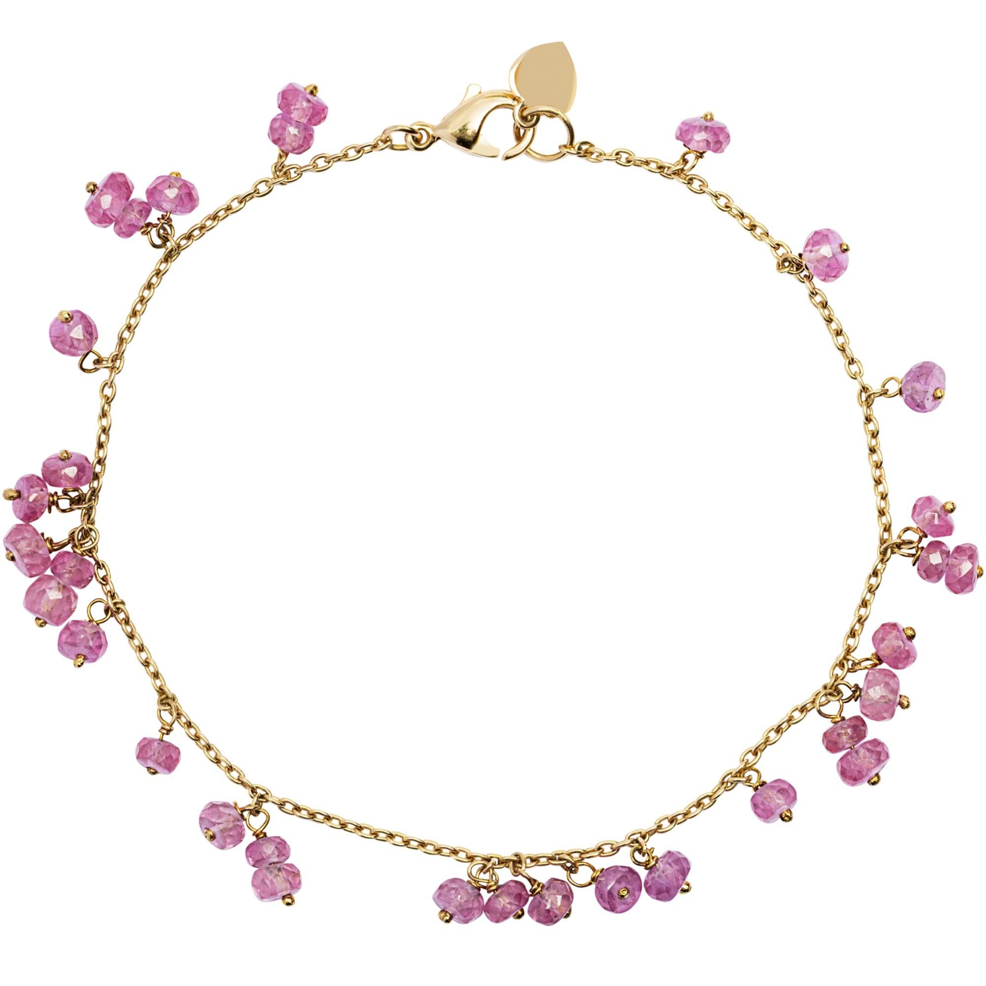 Alex Jona, bracelet en or rose 18 carats et saphirs roses