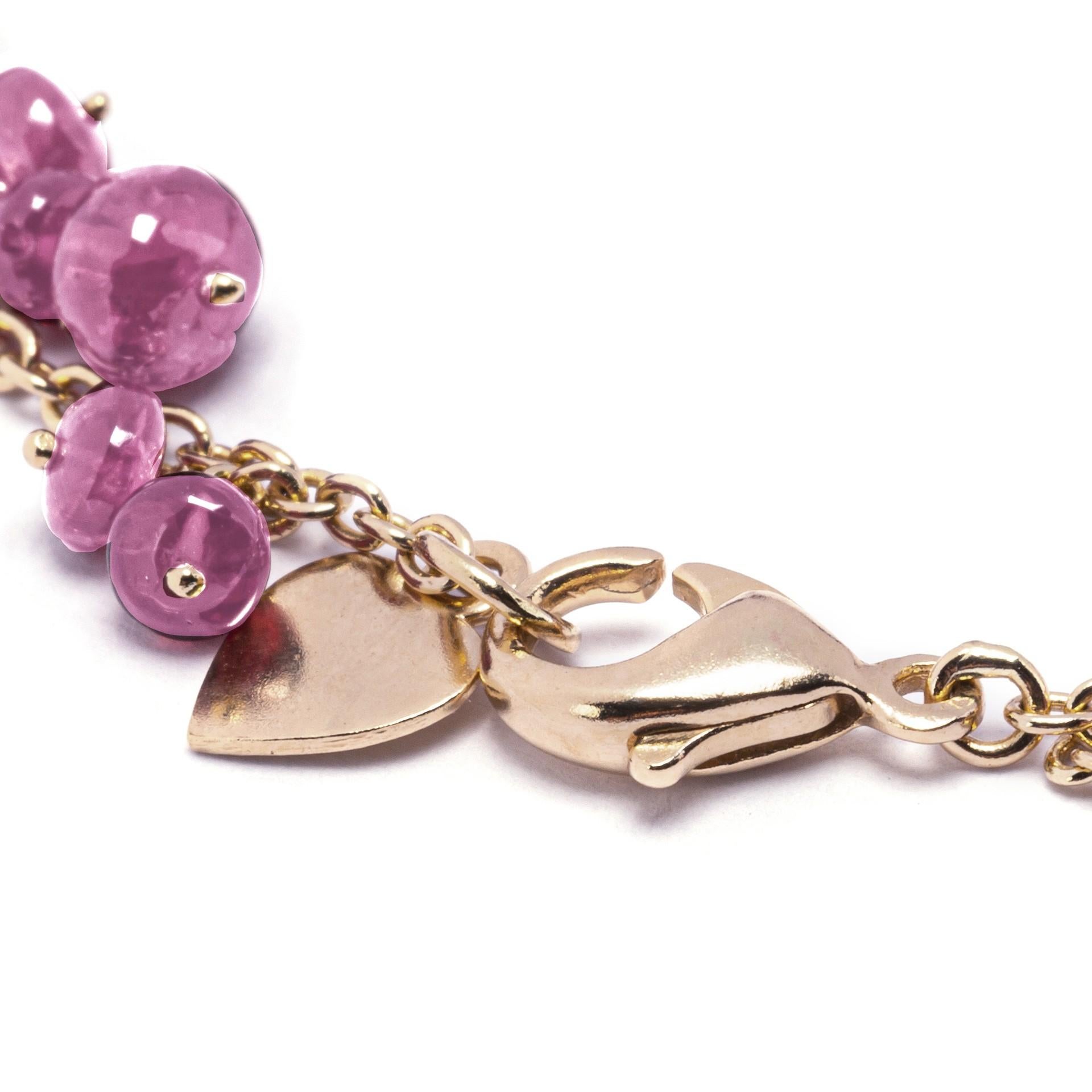 Alex Jona, bracelet en or rose 18 carats et saphirs roses Unisexe en vente