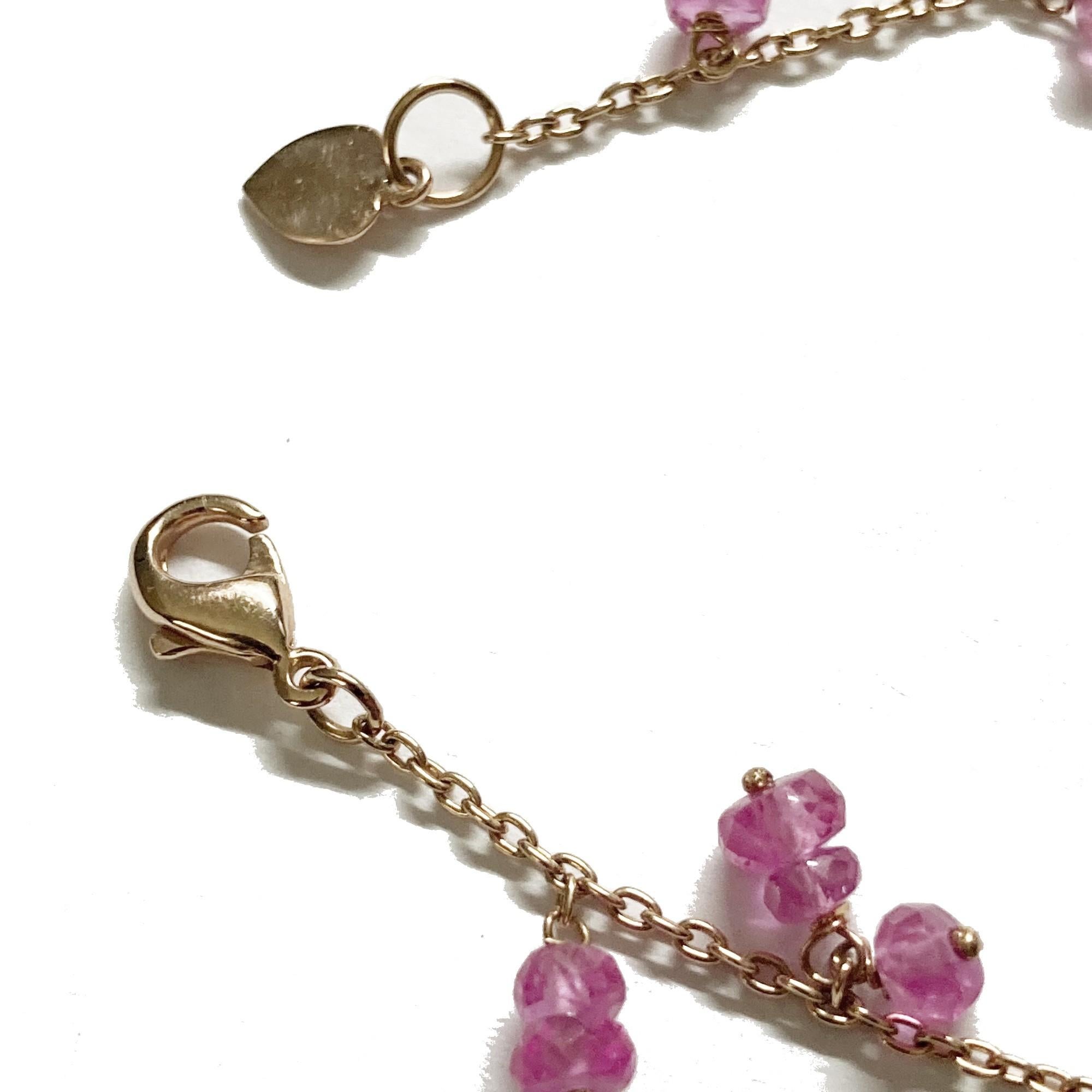 Bracciale in oro rosa 18 carati con zaffiro rosa Alex Jona in vendita 1