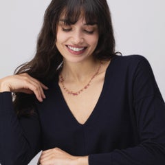 Alex Jona Faceted Pink Sapphire 18 Karat Rose Gold Necklace