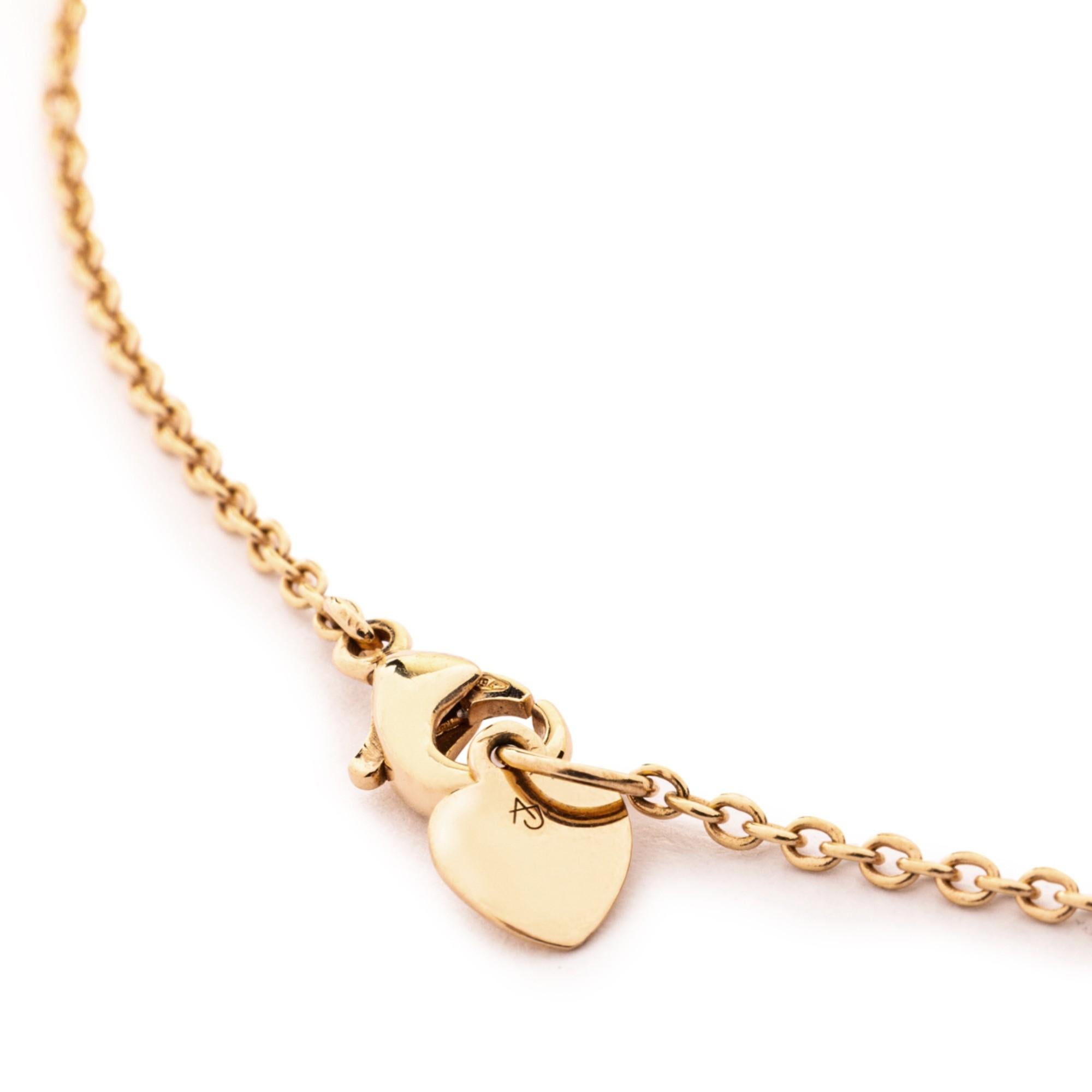 Women's or Men's Alex Jona Pink Sapphire 18 Karat Rose Gold Necklace For Sale