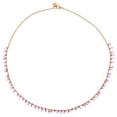 Alex Jona Pink Sapphire 18 Karat Rose Gold Necklace