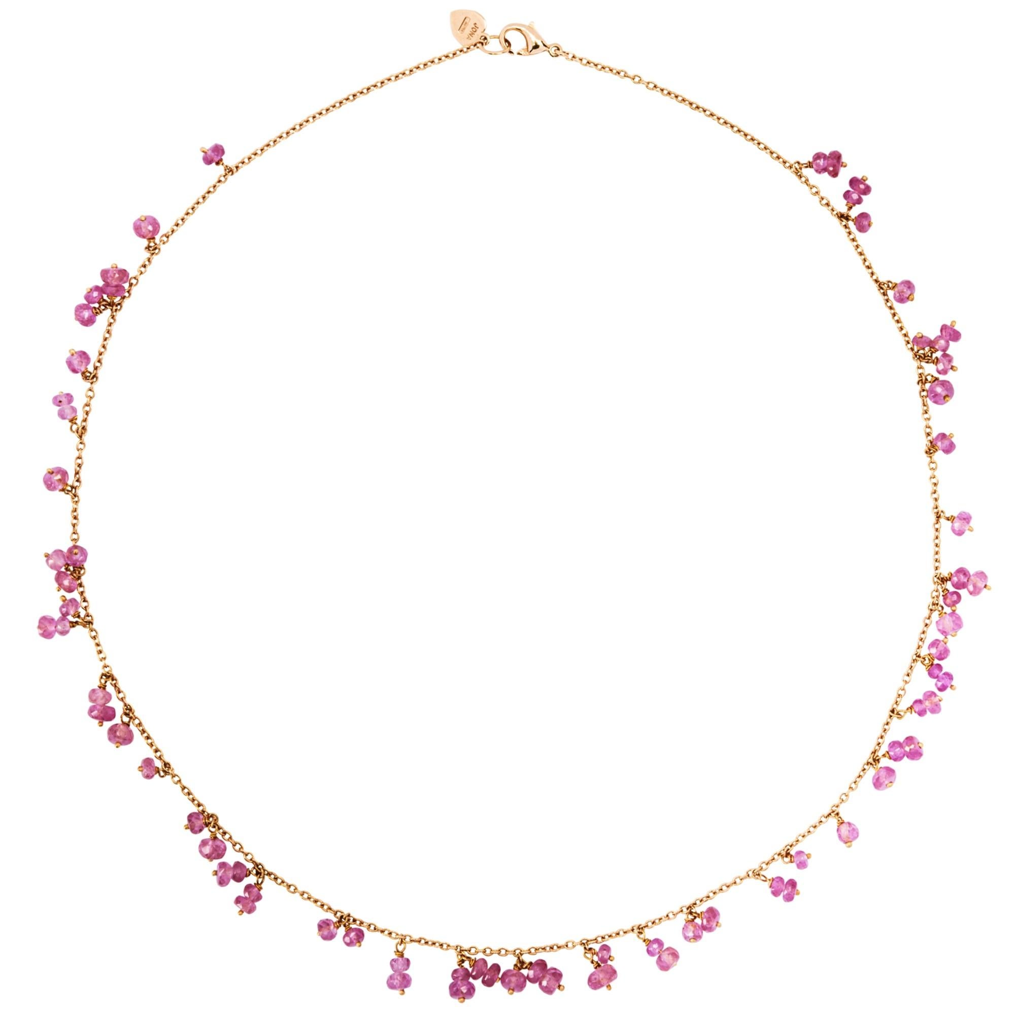 Alex Jona Collier en or rose 18 carats avec saphir rose facetté