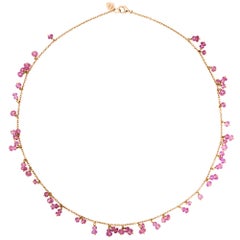 Alex Jona Faceted Pink Sapphire 18 Karat Rose Gold Necklace