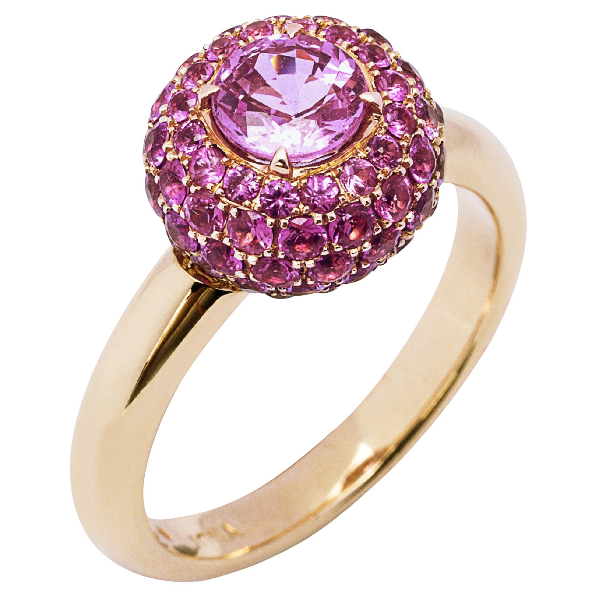Alex Jona Pink Sapphire 18 Karat Rose Gold Ring