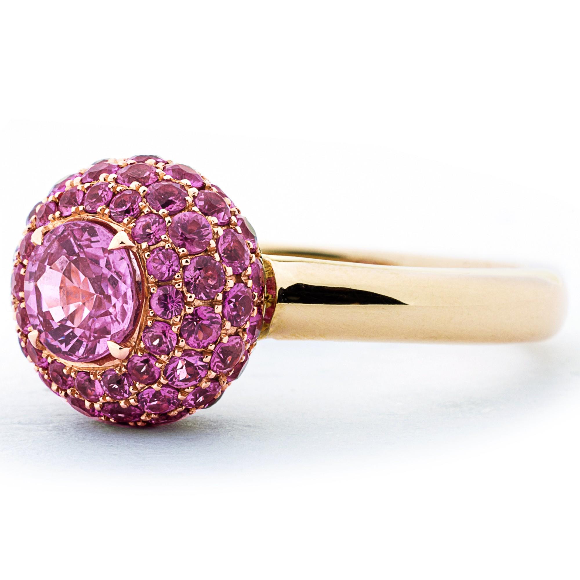 Alex Jona Pink Sapphire 18 Karat Rose Gold Ring In New Condition For Sale In Torino, IT