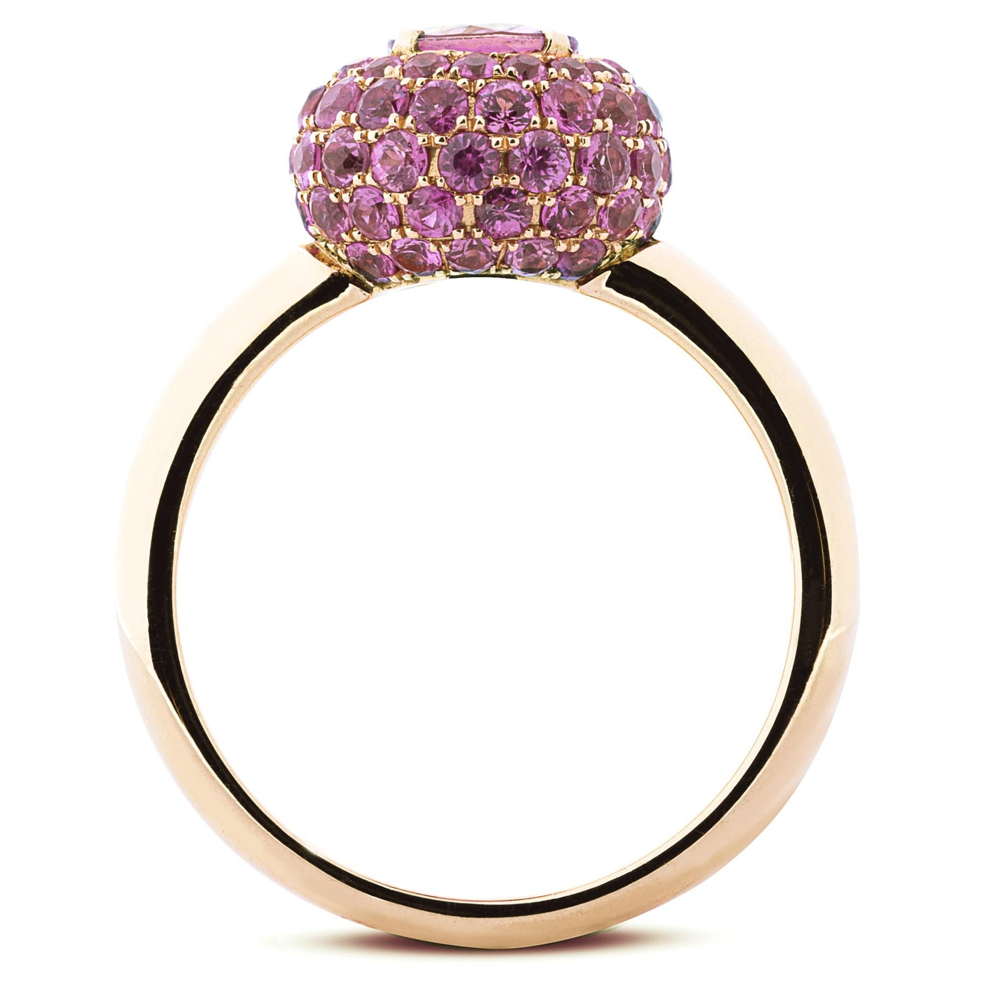 Alex Jona Pink Sapphire 18 Karat Rose Gold Ring For Sale 1
