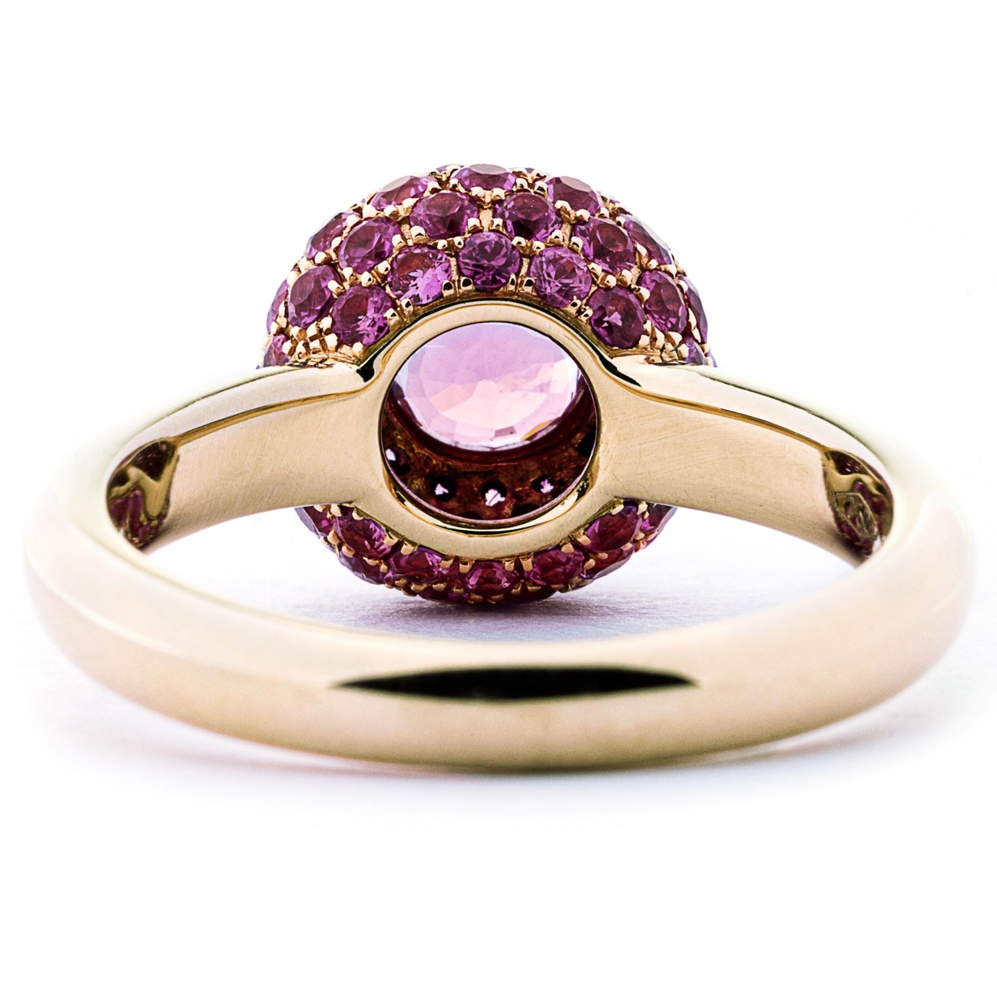 Alex Jona Pink Sapphire 18 Karat Rose Gold Ring For Sale 2