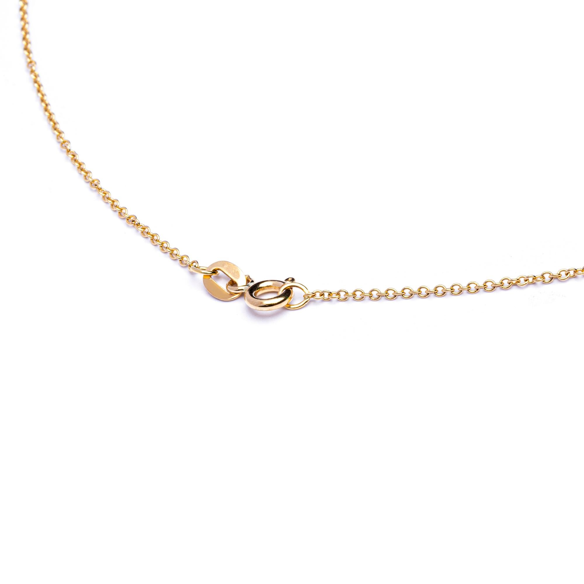 Alex Jona Rosa Saphir 18 Karat Gelbgold Halskette im Zustand „Neu“ im Angebot in Torino, IT