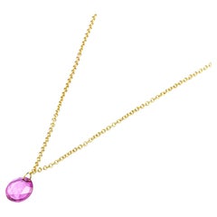 Alex Jona Pink Sapphire 18 Karat Yellow Gold Necklace