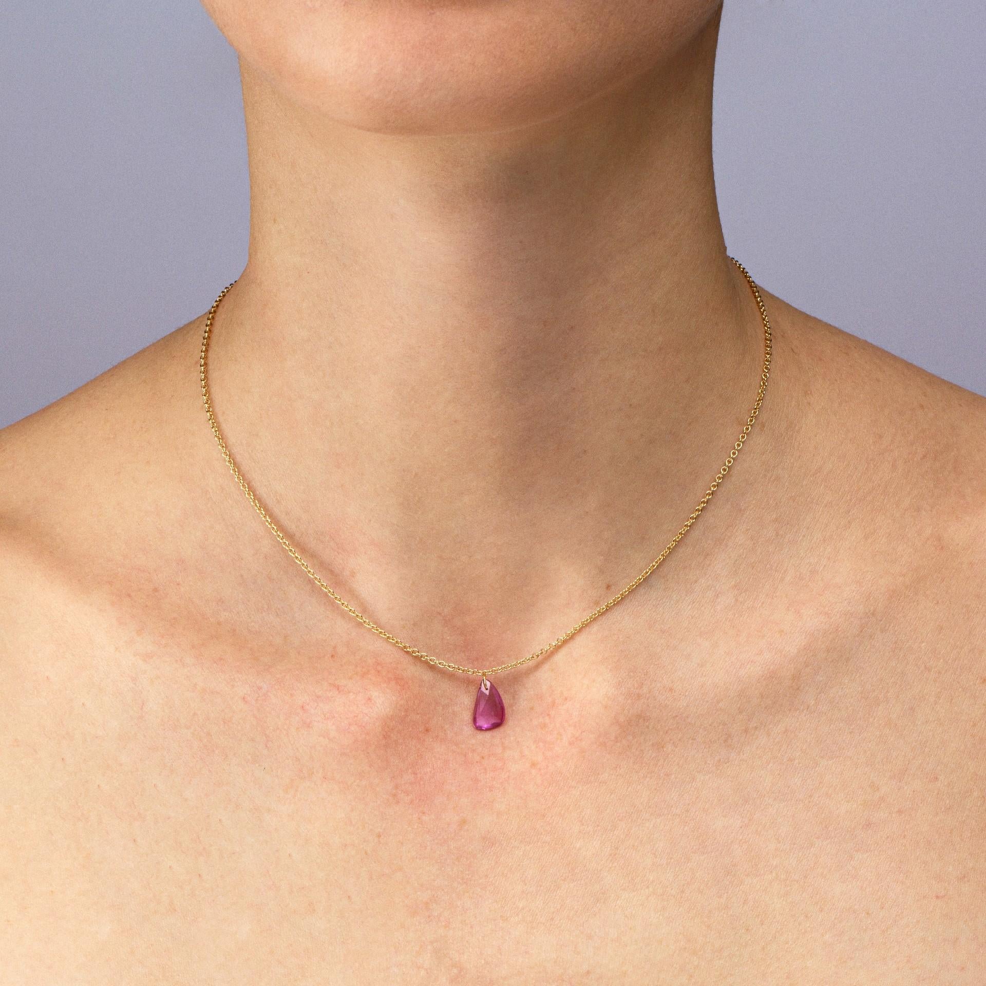 Oval Cut Alex Jona Pink Sapphire 18 Karat Yellow Gold Pendant Necklace For Sale