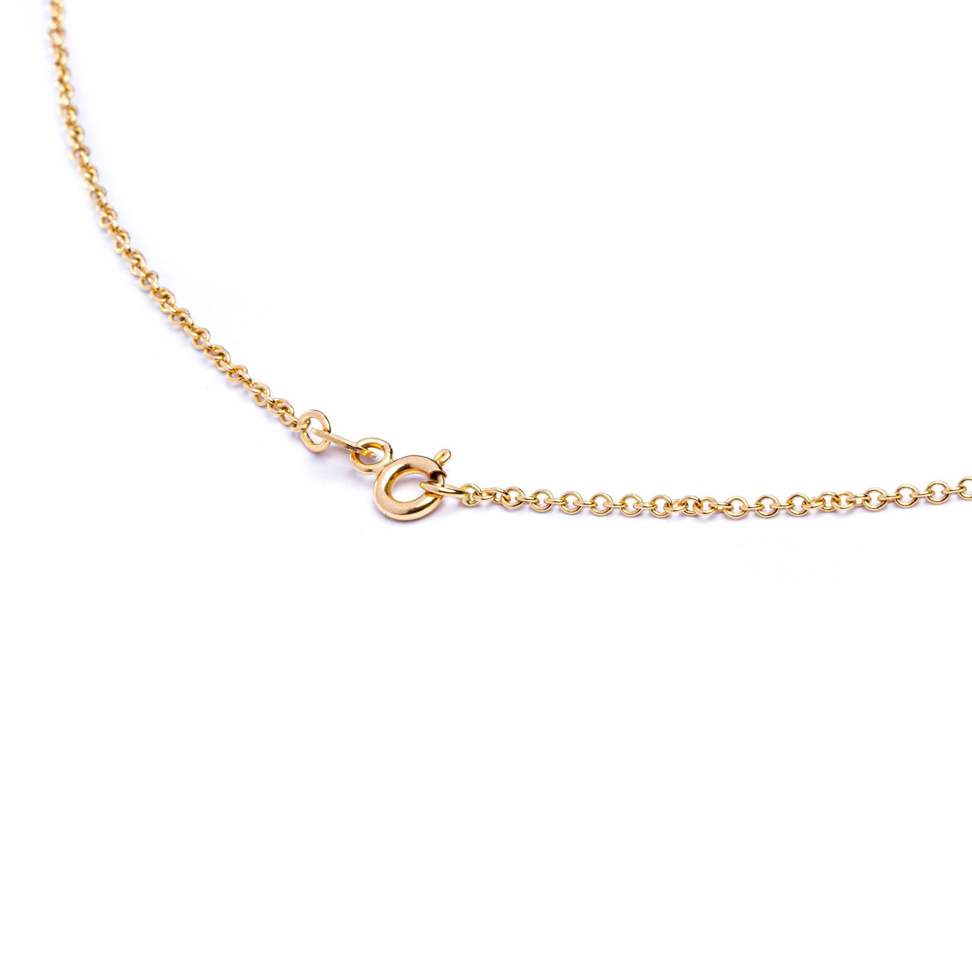 Halskette mit Anhänger von Alex Jona aus 18 Karat Gelbgold mit rosa Saphir Damen im Angebot