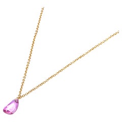 Alex Jona Pink Sapphire 18 Karat Yellow Gold Pendant Necklace