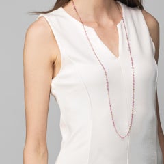 Alex Jona, collier long en or rose 18 carats avec saphir rose et diamant brun