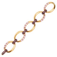 Alex Jona Gliederarmband aus 18 Karat Roségold mit rosa Saphiren und Mondsteinen