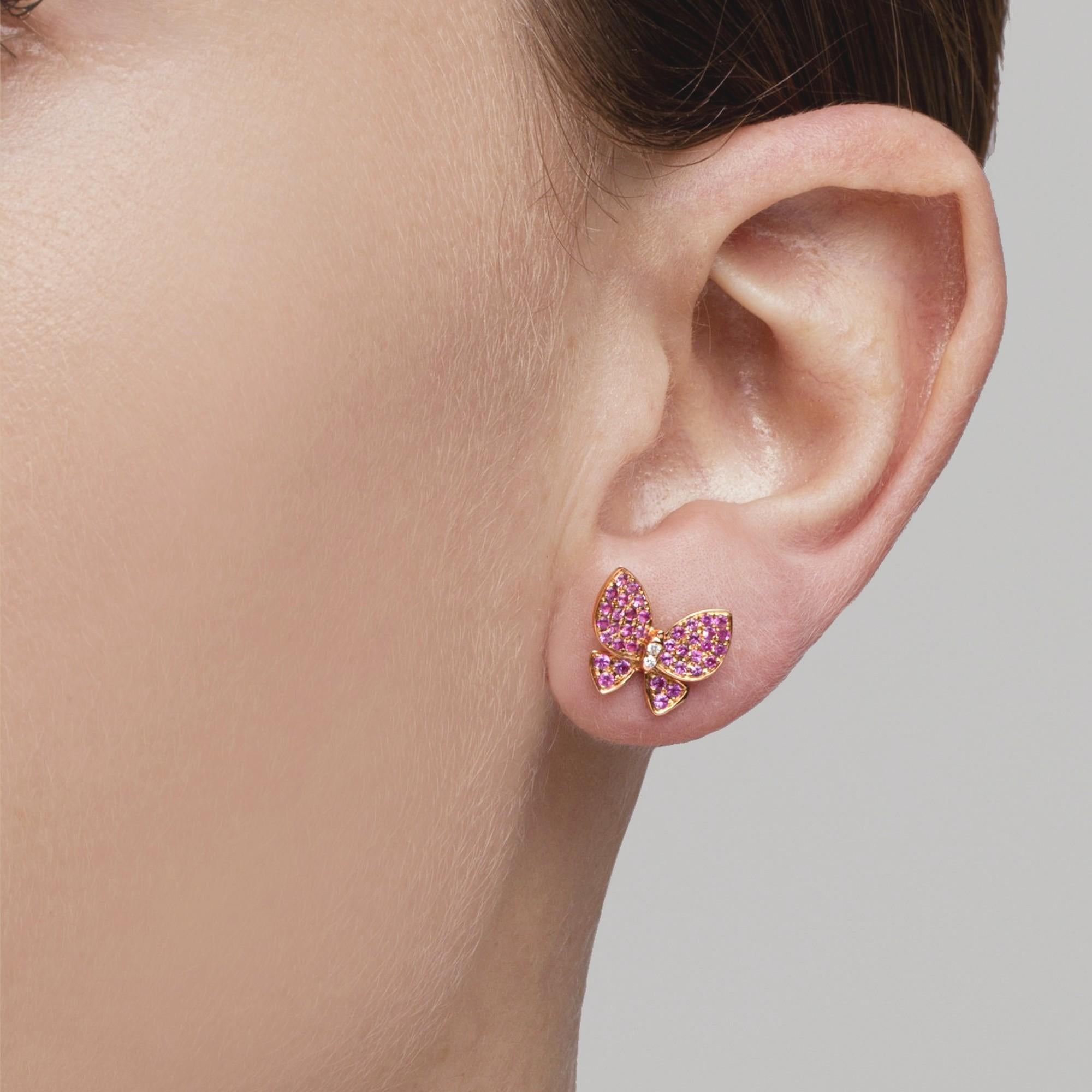 butterfly earrings rose gold