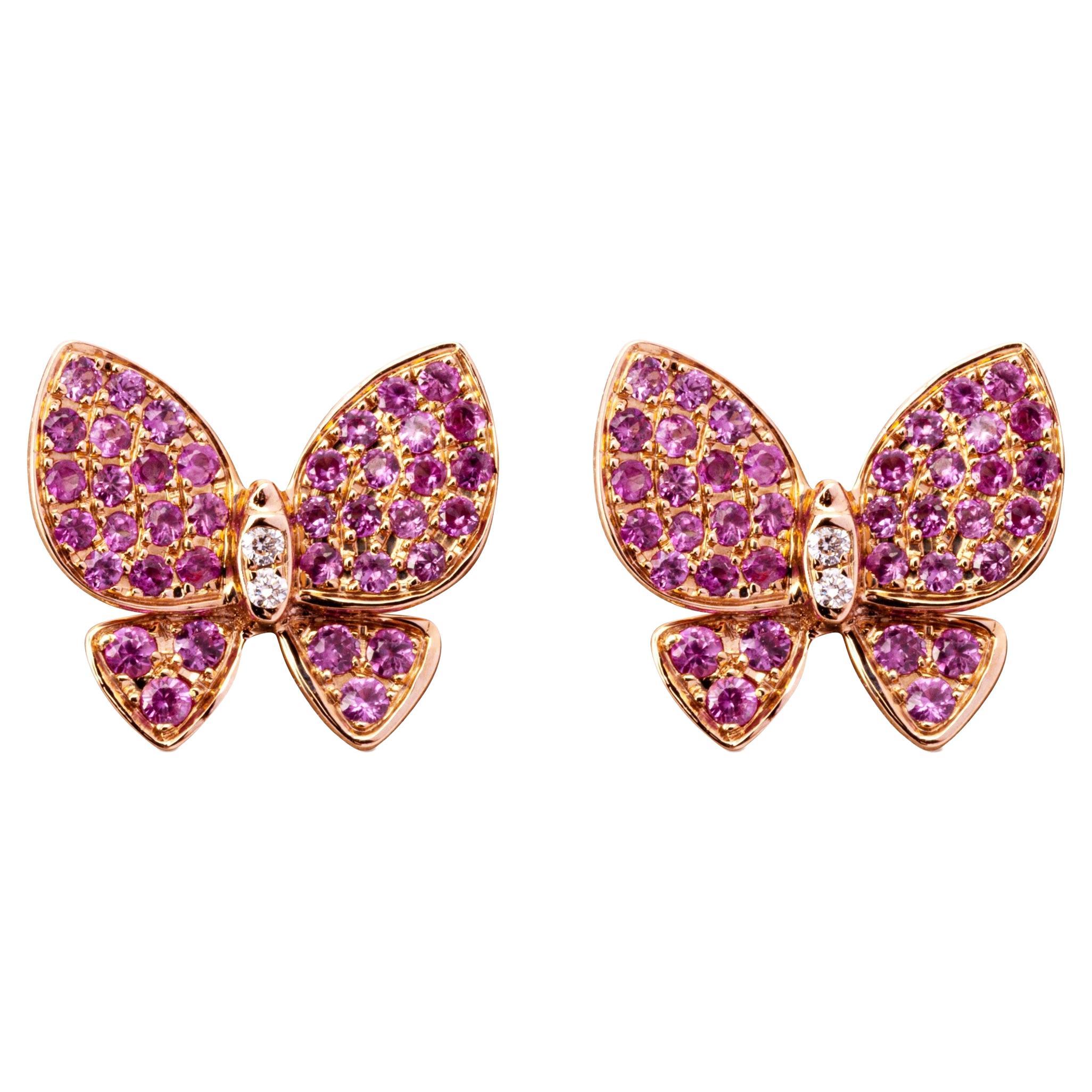 Rose Butterfly Stud Earrings