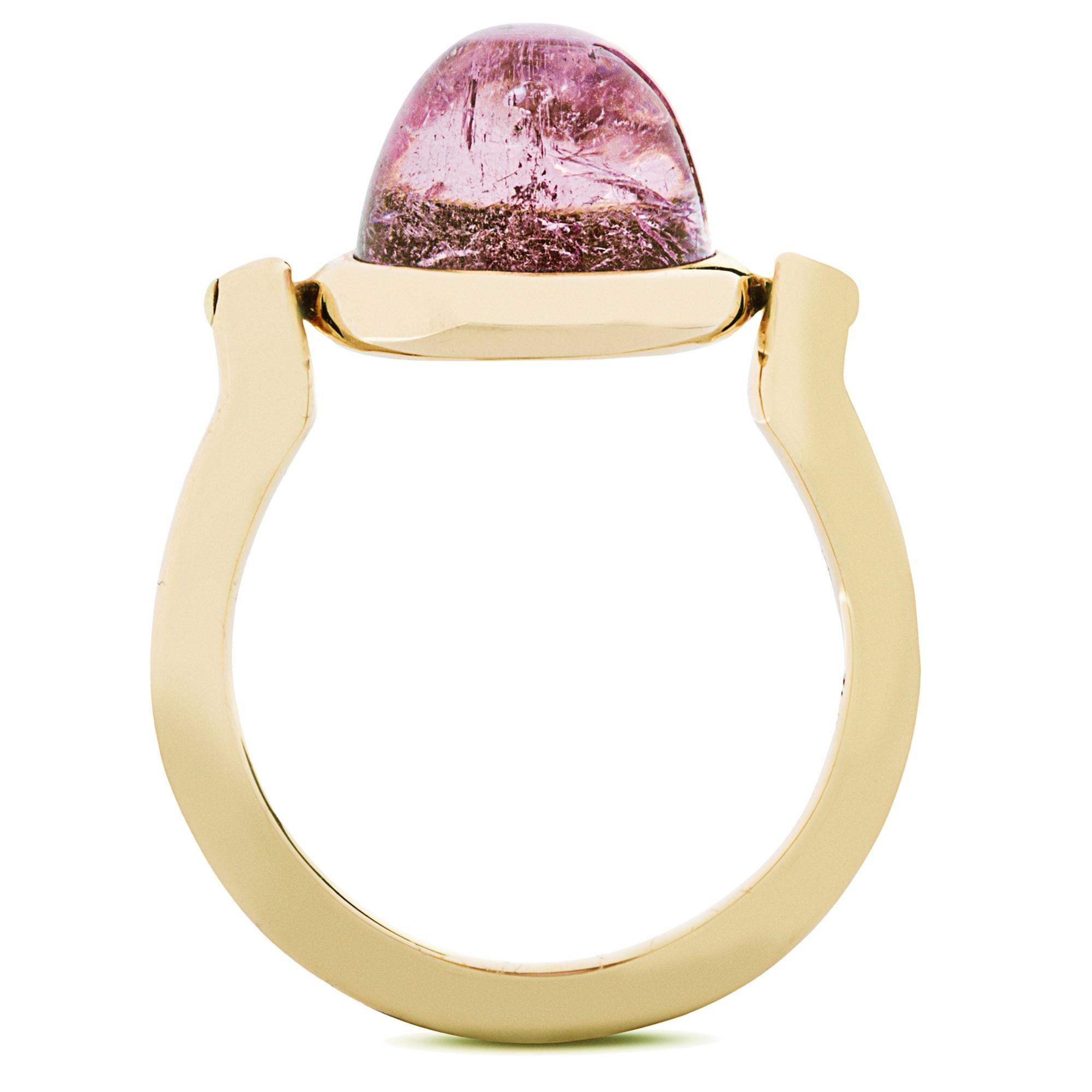 Alex Jona Pink Tourmaline 18 Karat Gold Ring For Sale 2