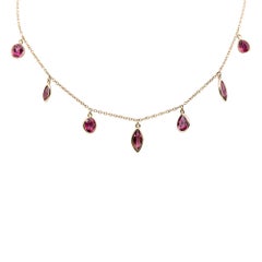 Alex Jona Pink Tourmaline Multiple Pendant 18 Karat Rose Gold Necklace