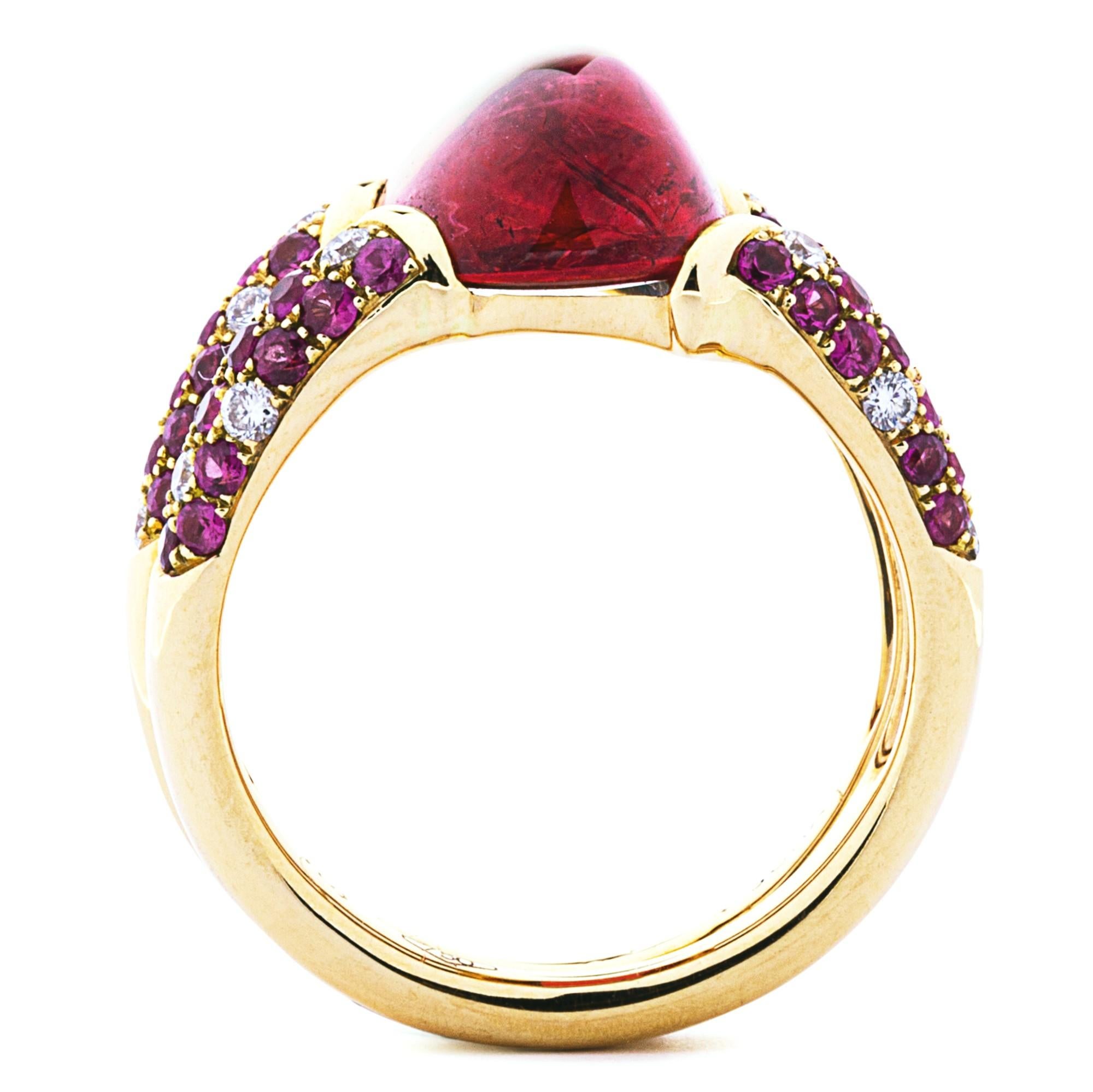 Oval Cut Alex Jona Pink Tourmaline Sapphire 18k Rose Gold Ring For Sale