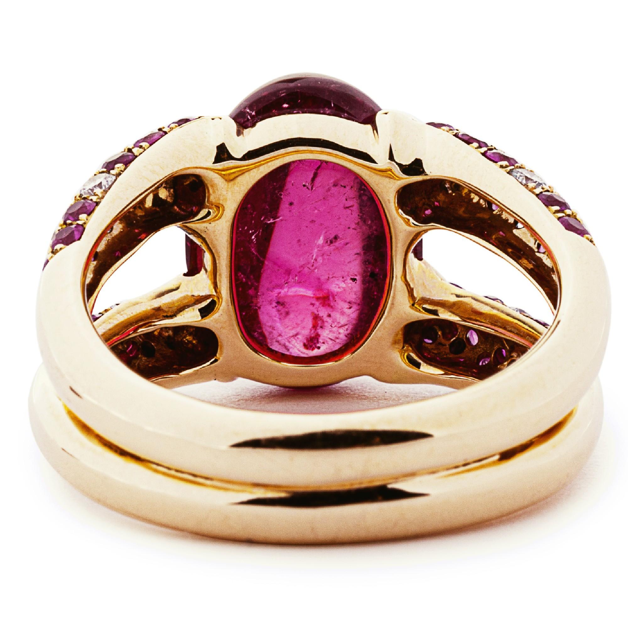 Alex Jona Pink Tourmaline Sapphire 18k Rose Gold Ring For Sale 1