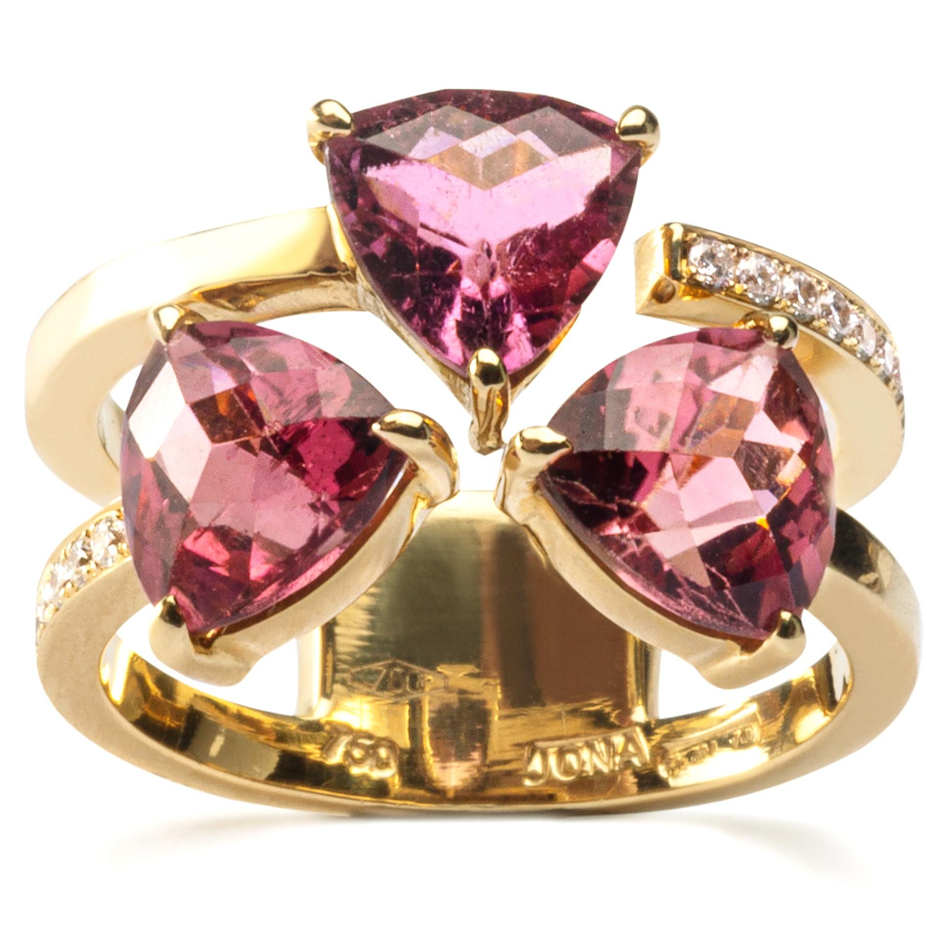pink tourmaline white gold ring