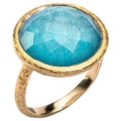 Alex Jona Quartz Amazonite 18 Karat Yellow Gold Ring