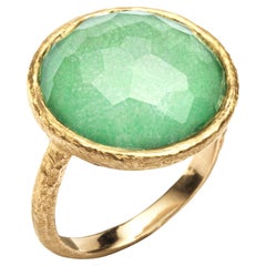 Alex Jona Quartz Green Jade 18 Karat Yellow Gold Ring