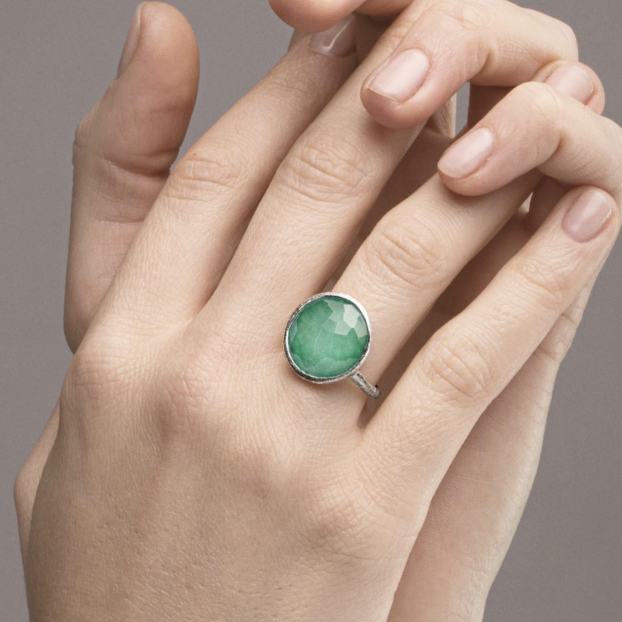 Anello in quarzo e giada di Alex Jona in argento sterling In condizioni Nuovo in vendita a Torino, Piedmont