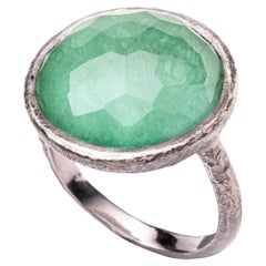 Anello in quarzo e giada di Alex Jona in argento sterling