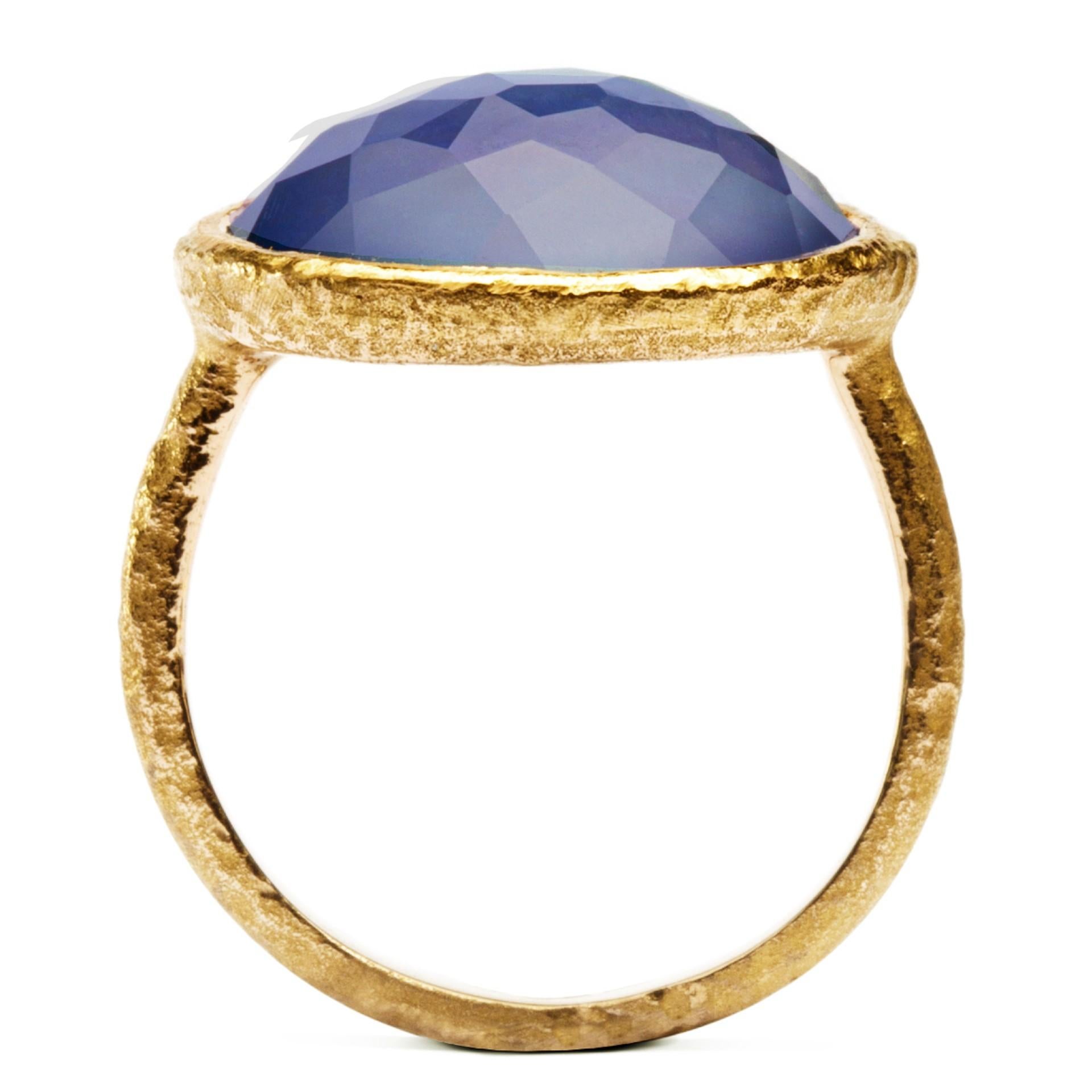 Alex Jona Quartz Lapis Lazuli 18 Karat Yellow Gold Ring In New Condition For Sale In Lugano, CH