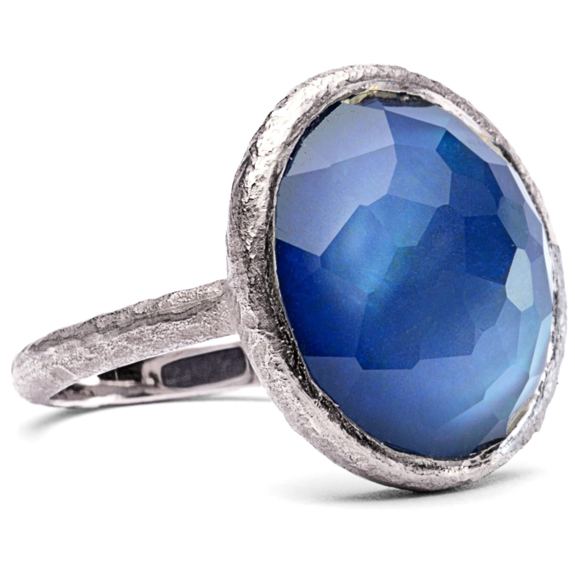 Alex Jona Quarz Lapislazuli Sterling Silber Ring (Rundschliff) im Angebot
