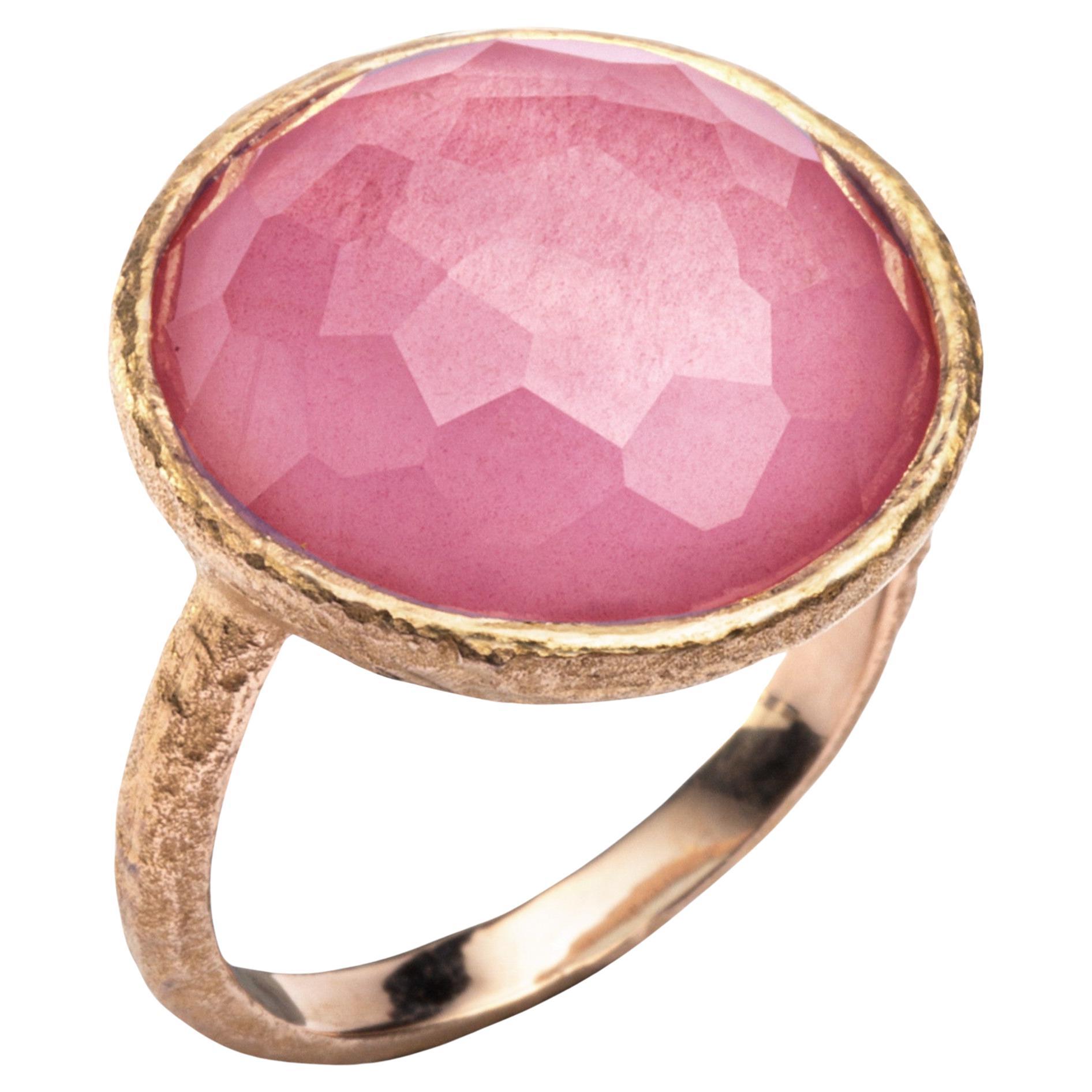 Alex Jona, bague en or rose 18 carats, quartz et rubellite