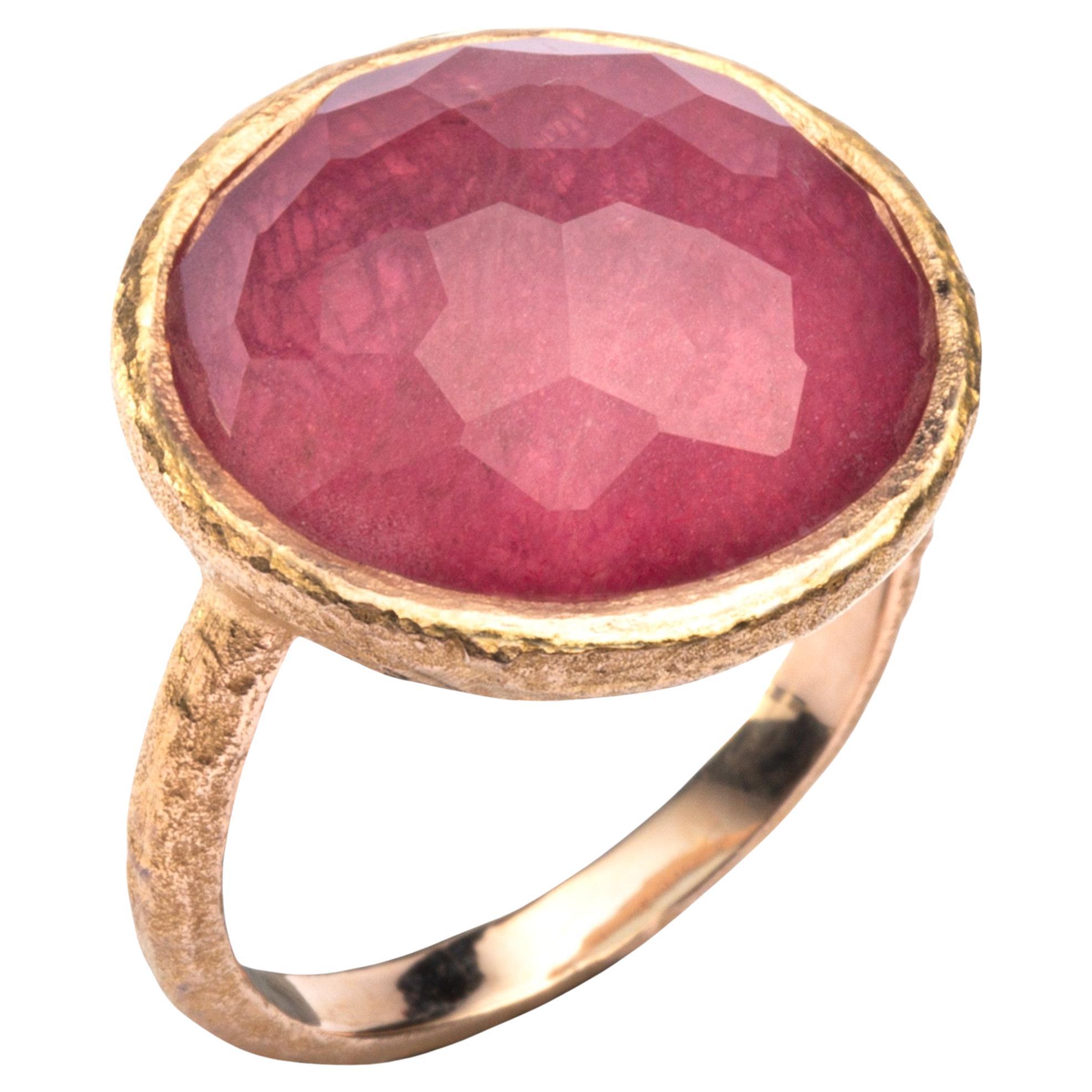 Alex Jona Quartz Ruby 18 Karat Rose Gold Ring