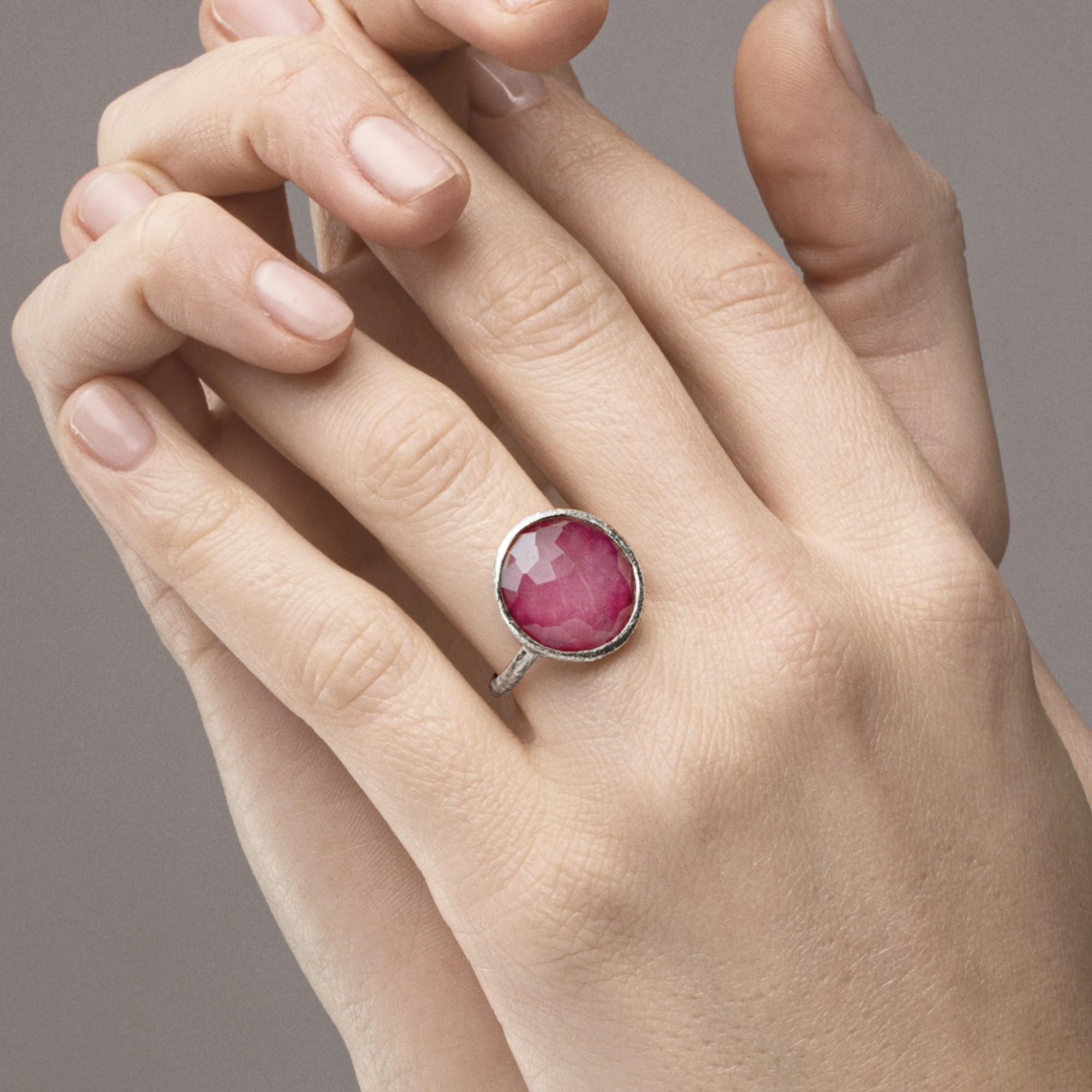 Alex Jona Quarz Ruby Sterling Silver Ring im Zustand „Neu“ im Angebot in Torino, Piedmont