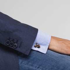 Alex Jona Red Enamel Sterling Silver Vespa Scooter Cufflinks