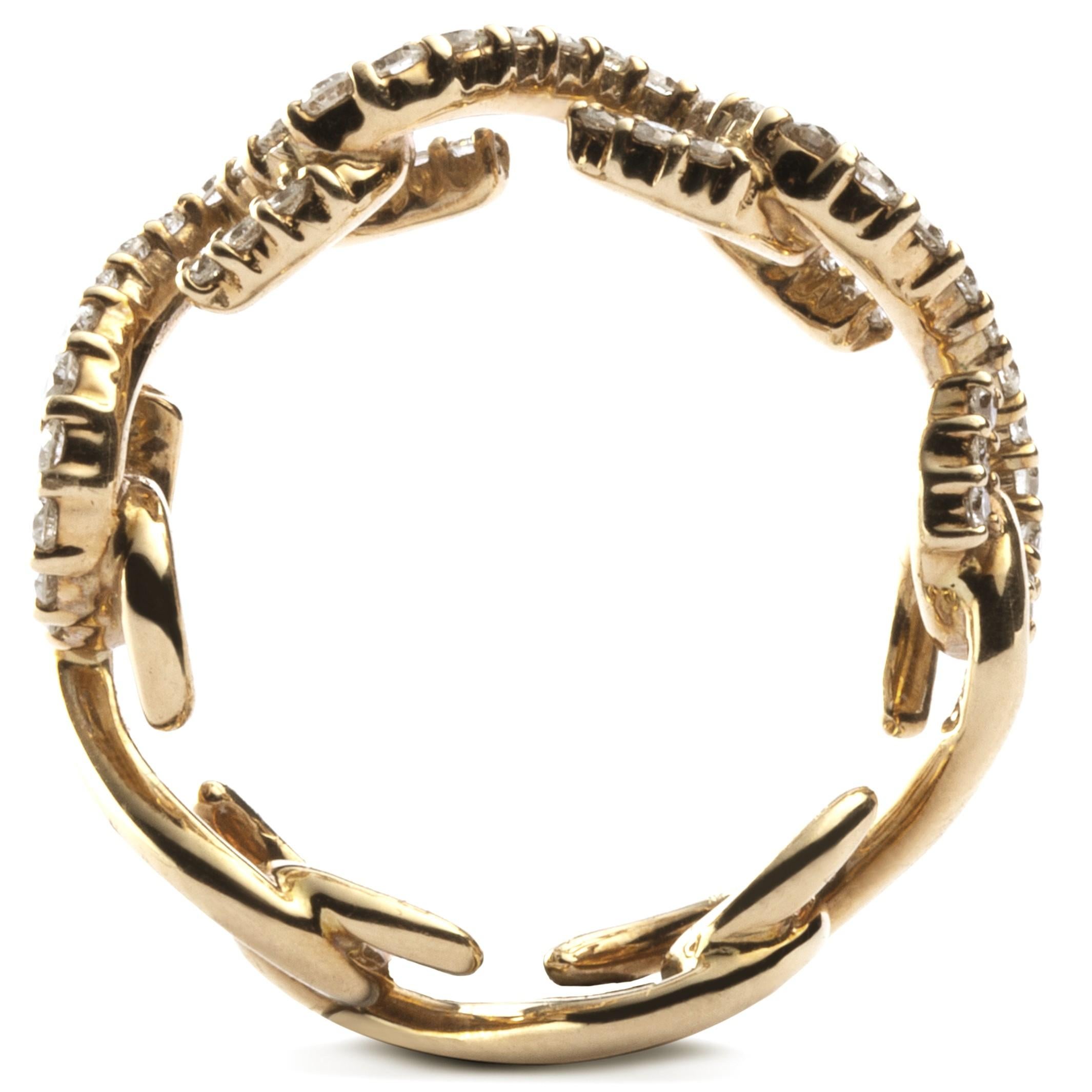 Alex Jona Riccioli, bague en or jaune 18 carats avec diamants blancs en vente 1