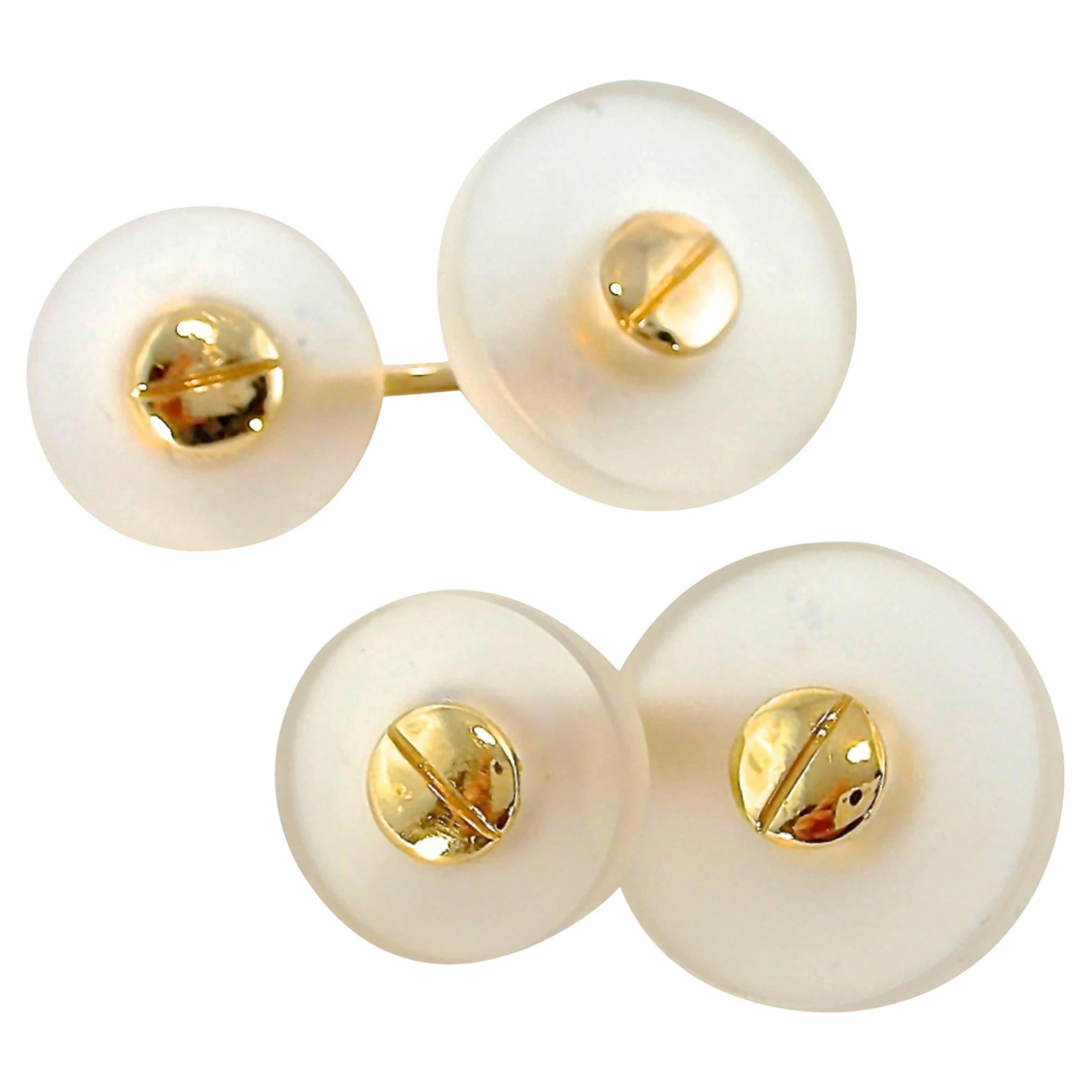 Alex Jona Boutons de manchette boutons en or rose 18 carats en vente