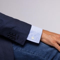 Alex Jona Boutons de manchette géométriques en argent sterling et cristal de roche