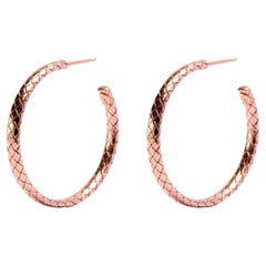 Alex Jona Rose Gold-Plated Sterling Silver Wooven Hoop Earrings