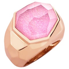 Alex Jona Rubellite Quartz 18 Karat Rose Gold Dome Ring