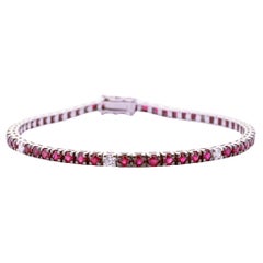 Alex Jona Ruby 18 Karat White Gold Tennis Bracelet