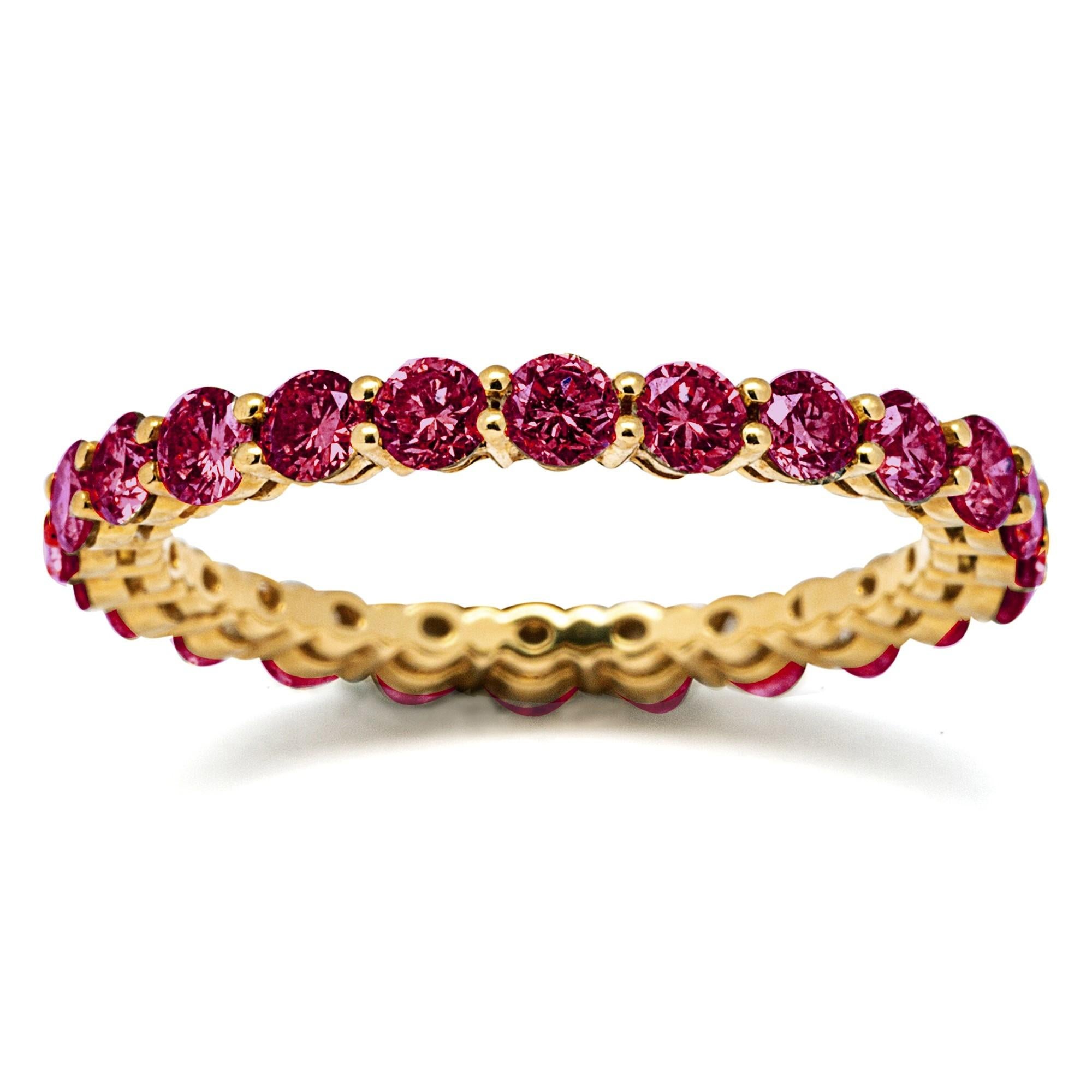 Contemporary Alex Jona Ruby 18 Karat Yellow Gold Eternity Band Ring For Sale