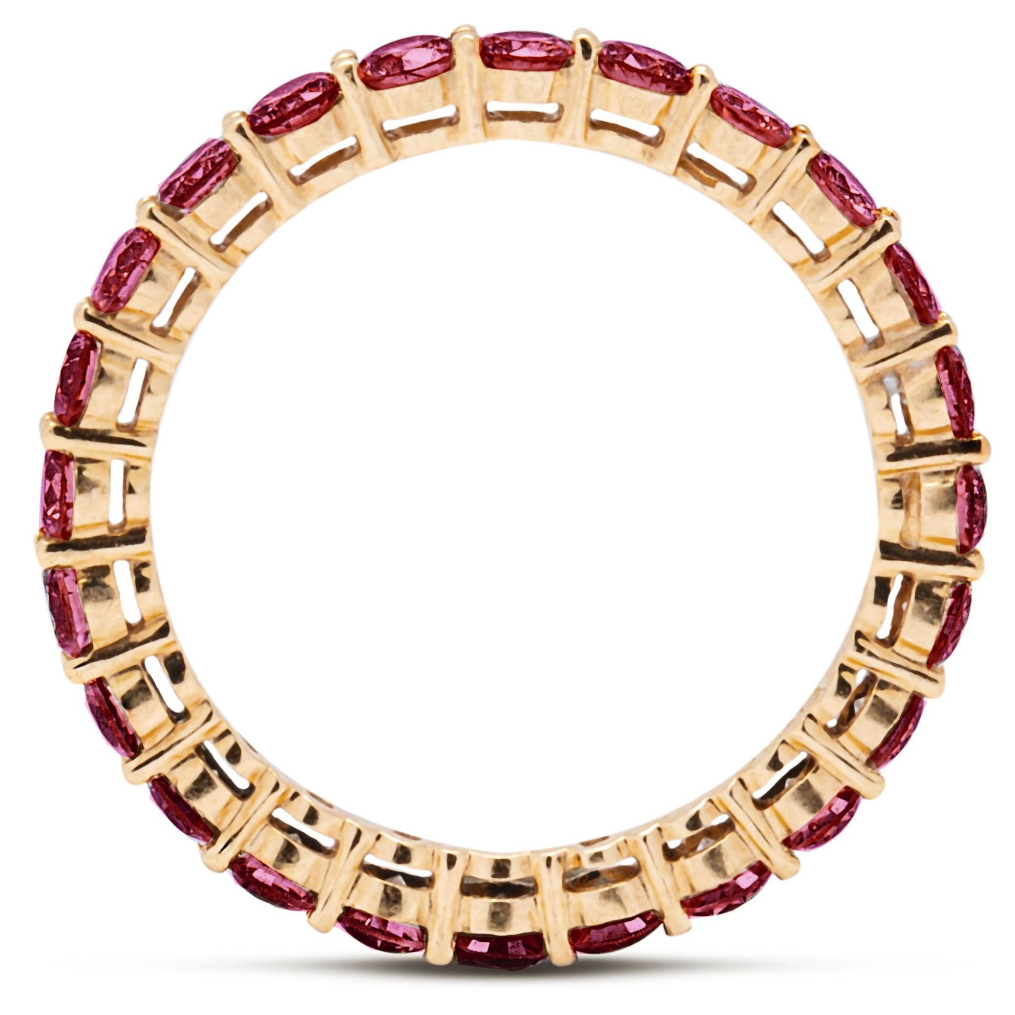 Women's or Men's Alex Jona Ruby 18 Karat Yellow Gold Eternity Band Ring For Sale