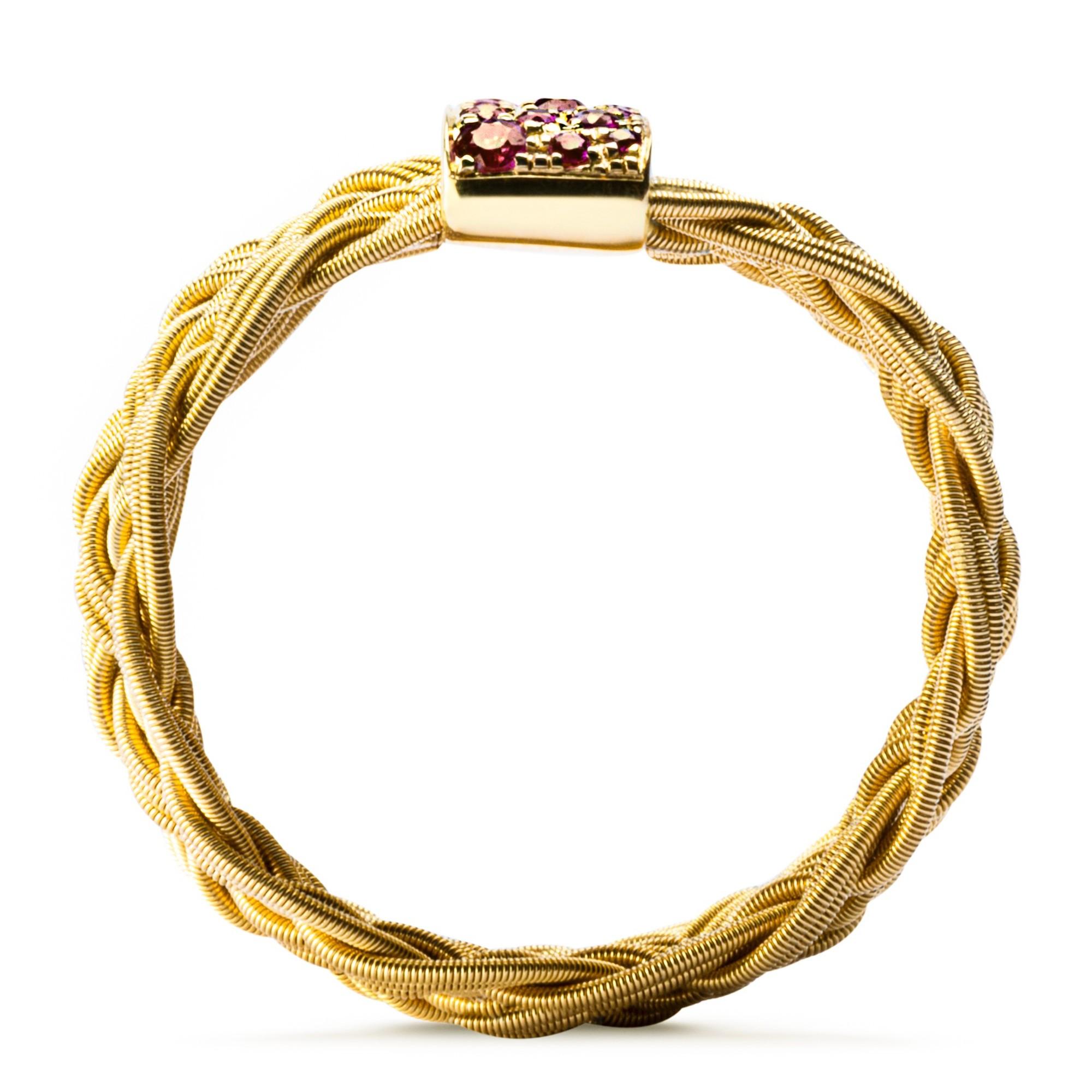 Alex Jona Ruby 18 Karat Yellow Gold Filigree Ring Band For Sale 1