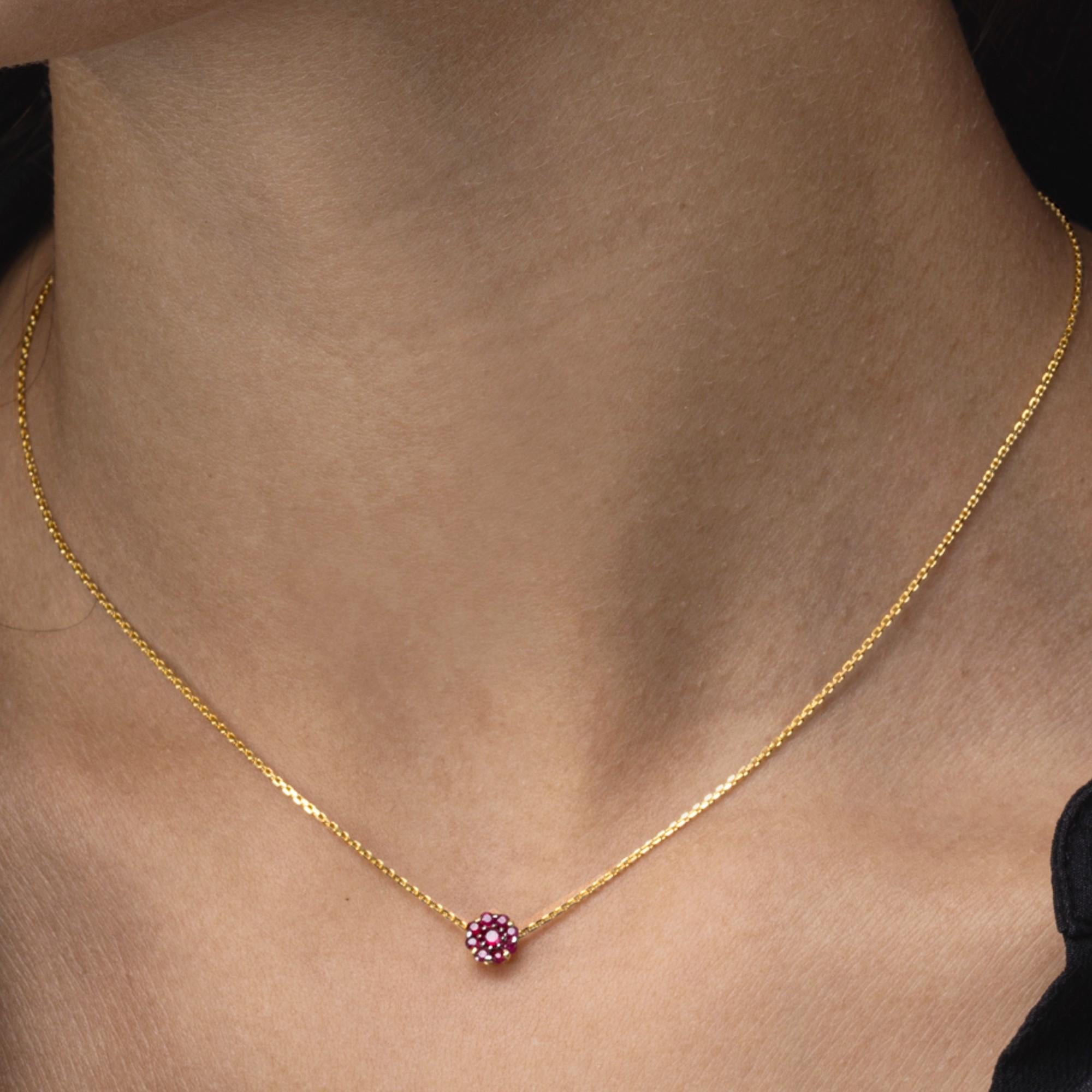 Alex Jona Ruby 18 Karat Yellow Gold Pendant Necklace In New Condition For Sale In Torino, IT