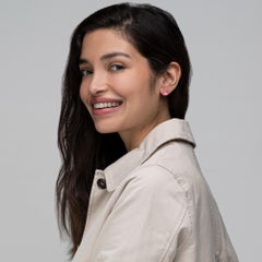 Alex Jona Ruby Quartz 18 Karat Rose Gold Stud Earrings