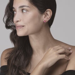 Alex Jona Ruby Quartz 18 Karat Rose Gold Stud Earrings