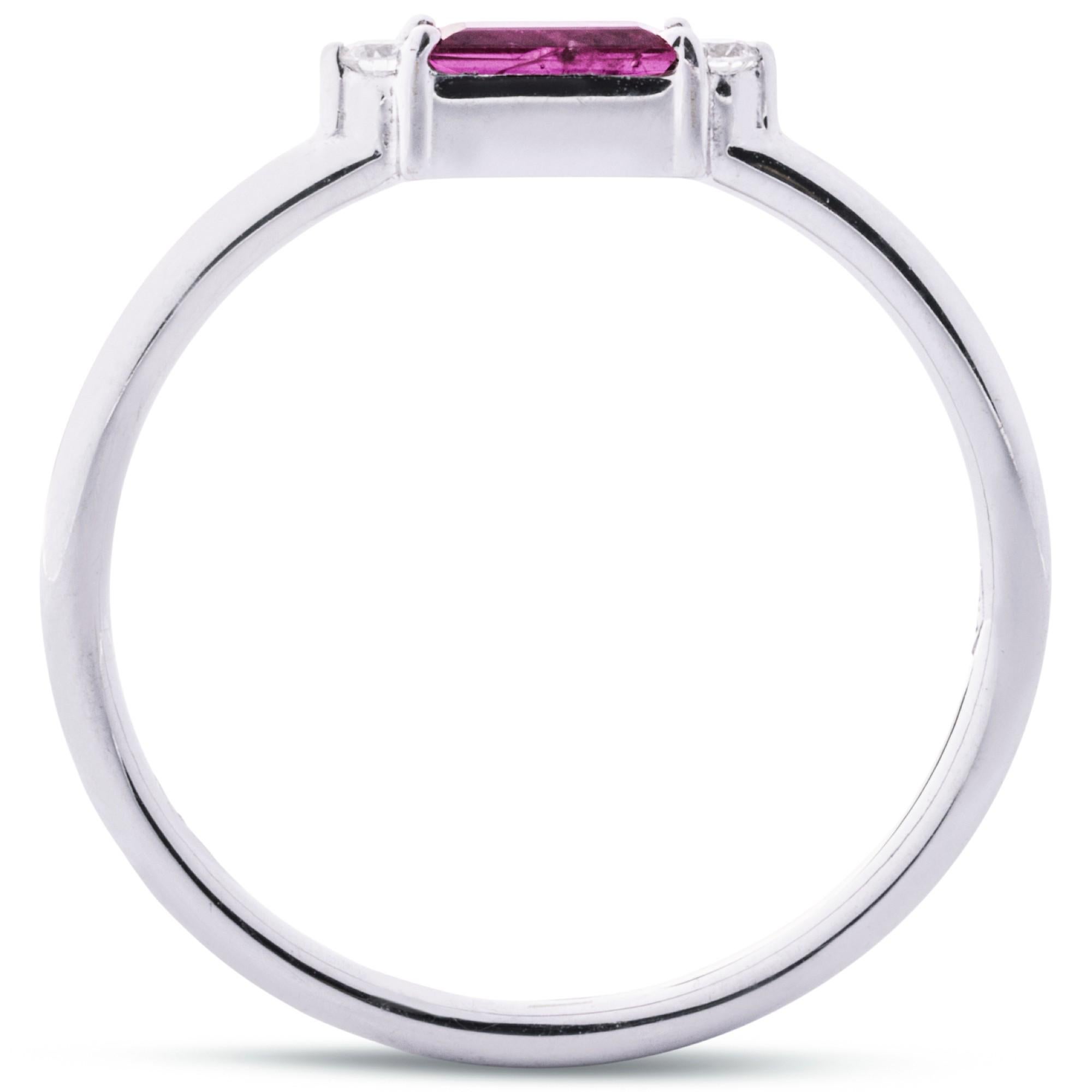Alex Jona Ruby White Diamond 18 Karat White Gold Ring For Sale 1